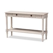 Wholesale Interiors Baxton Studio Ariella Country Cottage Farmhouse Whitewashed 1-Drawer Console Table