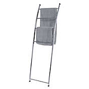 Juvale 59 inch 4-Rung Wall Leaning Towel Ladder Stand, Blanket Ladder, Decor, Oval Tube Chrome Metal