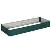 Outsunny 95" x 36" x 12" Galvanized Raised Garden Bed, Metal Elevated Planter Box, Easy DIY and Cleaning for Growing Flowers, Herbs, Succulents, Green