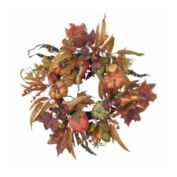 Nearly Natural 4924 Pumpkin and Berry Wreath, 24-Inch, Autumn