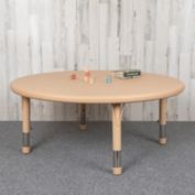 Flash Furniture 45&quot; Round Natural Plastic Height Adjustable Activity Table