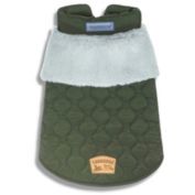 Pet Life Touchdog Furrost Bite Fur and Fleece Fashion Dog Jacket (Green-Small)