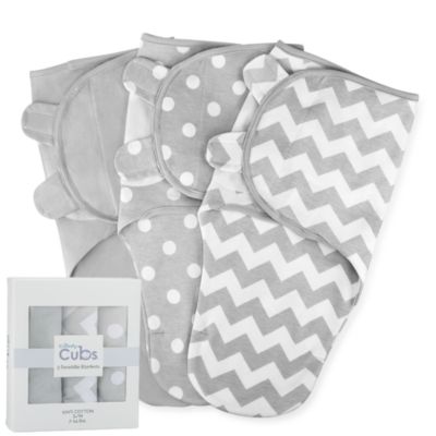 Swaddle Blanket Baby Girl Boy Easy Adjustable 3 Pack Infant Sleep Sack Wrap Newborn Babies by Comfy Cubs (Grey, Large