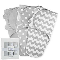Swaddle Blanket Baby Girl Boy Easy Adjustable 3 Pack Infant Sleep Sack Wrap Newborn Babies by Comfy Cubs (Large (3-6 Months), Grey)