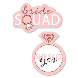 Big Dot of Happiness Bride Squad - DIY Shaped Rose Gold Bridal Shower or Bachelorette Party Cut-Outs - 24 Count