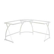 Saltoro Sherpi Computer Desk with Curved Y Shaped Metal Legs, White-