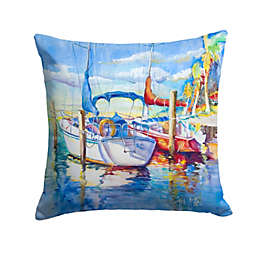 Caroline's Treasures Towering Q Sailboats Fabric Decorative Pillow 14 x 14