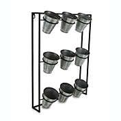 Contemporary Home Living 23.5" Black and Gray 3-Tiered Pots Wall Hanging Planter