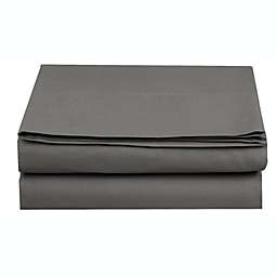 Elegant Comfort Flat Sheet Wrinkle-Free 1500 Thread Count Full Size in Grey