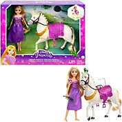 Disney Princess Rapunzel Doll with Maximus Horse, Pascal Figure, Brush and Riding Accessories