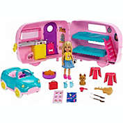 Barbie Club Chelsea Camper Playset with Chelsea Doll, Puppy, Car, Camper, Firepit, Guitar and 10 Accessories,