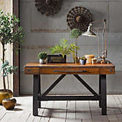 Belen Kox Solid Wood Desk by Belen Kox Amber/Graphite