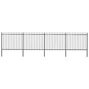 Home Life Boutique Garden Fence with Spear Top Steel 267.7"x59.1" Black