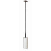 Dainolite Single Light LED Compatible White Pendant with White Glass Cylinder Shade