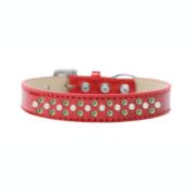 Mirage Pet Products Sprinkles Ice Cream Dog Collar Pearl and Lime Green Crystals Size 16, Red