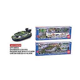 Nutcracker Factory Pack of 2 Die-Cast Green Military Vehicles Super Container Combination 15.5"