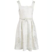 Monteau Girl&#39;s Embellished Metallic Dress White Size Large