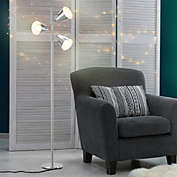 Slickblue 64 Inch 3-Light LED Floor Lamp Reading Light for Living Room Bedroom-Silver