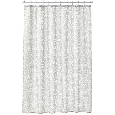 mDesign Leaf Print- Easy Care Fabric Shower Curtain