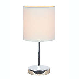 Simple Designs Chrome Mini Basic Table Lamp with White Shade