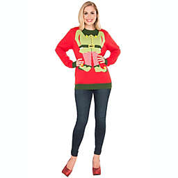 Rubie's Red Elf Sweater Adult Costume
