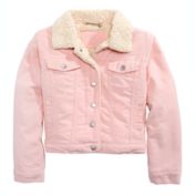 Jou Jou Big Girl&#39;s Sherpa Fleece & Corduroy Jacket Pink Size Small