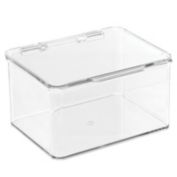 mDesign Plastic Stackable Household Storage Container with Lid