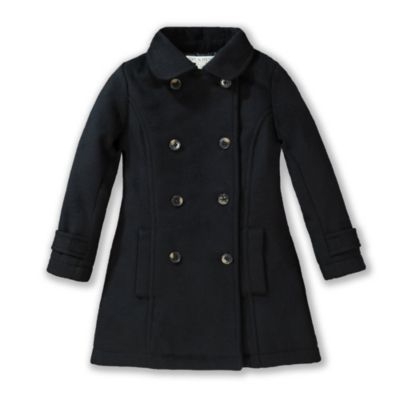 Hope & Henry Girls&#39; Dressy Pleated Back Coat, Black, 4