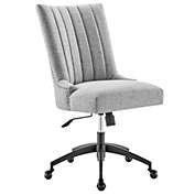 Modway Furniture Empower Channel Tufted Fabric Office Chair, Black Light Gray