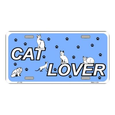 Smart Blonde Cat Lover Novelty Vanity Metal License Plate Tag Sign