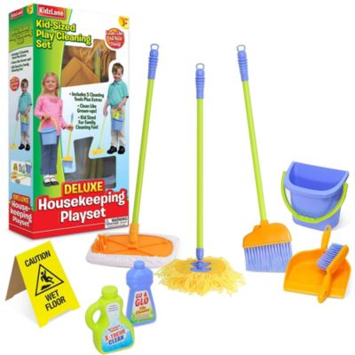 Kidzlane Kids Cleaning Set for Toddlers   Kids Play Broom, Mop and Cleaning Toys Set   Toy Pretend Home Cleaning Products for Girls and Boys