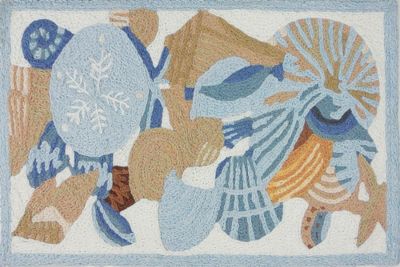 Jellybean Decorative Indoor/Outdoor Accent Rug Shells & Coral - 20" X 30"