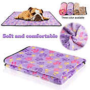 Kitcheniva XLarge Dog Cat Bed Soft Warm Sleep Mat Paw Print, Purple