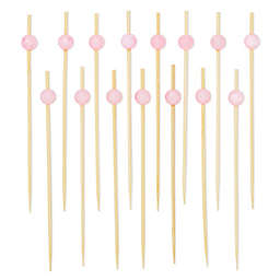 Okuna Outpost Pink Pearl Bamboo Toothpicks for Appetizers, Cocktails Picks (4.7 In, 300 Pack)