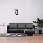 Stock Preferred 3-Seater Sofa with Cushions Black Faux Leather