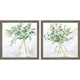 Metaverse Art Eucalyptus Vase by Cynthia Coulter 13-Inch x 13-Inch Framed Wall Art (Set of 2)