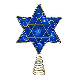 KSA Blue and Gold Colored Hanukkah Star LED Tree Topper 11.5