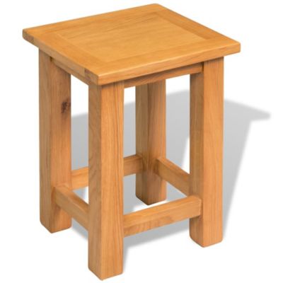 Side Table 10.6"x9.4"x21.7" Solid Oak Wood 