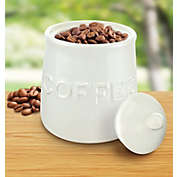 Kovot Ceramic Coffee Jar with Air-Sealed Lid - Coffee Canister Measures  4 3/4" L x 4 3/4W x 6" H - Ivory White