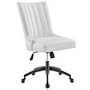Modway Furniture Empower Channel Tufted Vegan Leather Office Chair, Black White