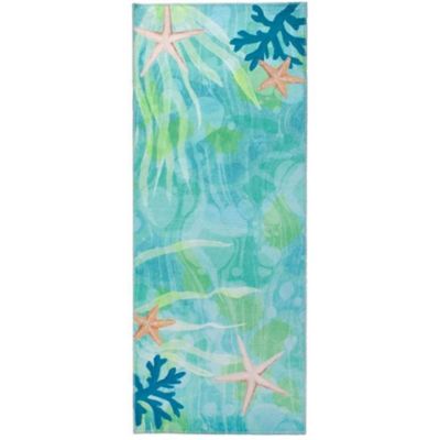 Homefires Decorative Indoor/Outdoor Accent Rug Ocean Bubbles - 21" X 54"