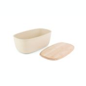 BAMBOO FIBRE BREAD BIN WITH BAMBOO BREAD BOARD LID-WHITE