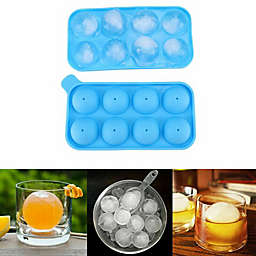 Stock Preferred 8 Round  Silicone Ice Balls Cube Tray in Blue