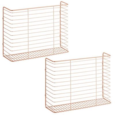 mDesign Metal Wall Mount Magazine Holder, Storage Organizer Rack