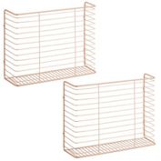 mDesign Metal Wall Mount Magazine Holder, Storage Organizer Rack