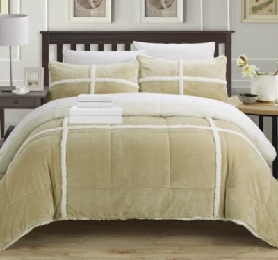 Camel Down Comforter in Queen King or Twin Sizes; quilted cotton cover 