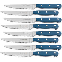 Dura Living Superior Series 8 Piece Stainless Steel Steak Knife Set, Royal Blue