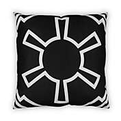 Star Wars Large Black Throw Pillow   White Imperial Symbol Pattern Design   Water & Fade Resistant Fabric For Indoor & Outdoor Use   25 x 25 Inches