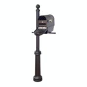 Special Lite Products Classic Curbside Mailbox with Newspaper Tube, Locking Insert and Fresno Mailbox Post
