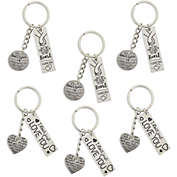 Bright Creations Couples Keychains for Him and Her, I Love You in 2 Designs (6 Pack)